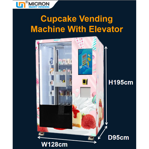 Elevator type cupcake salad box vending machine with auto open door